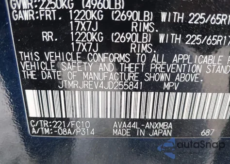 2018 Toyota Rav4 Hybrid Xle z USA, uszkodzony, nr VIN JTMRJREV4JD255841